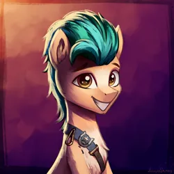 Size: 4000x4000 | Tagged: safe, artist:adagiostring, artist:adagiostringmlp, derpibooru import, hitch trailblazer, earth pony, pony, g5, absurd resolution, cannon, commission, cute, eyebrows, gradient background, grin, hitchbetes, image, looking at you, male, newgeneration, png, sheriff, smiling, smiling at you, solo, stallion