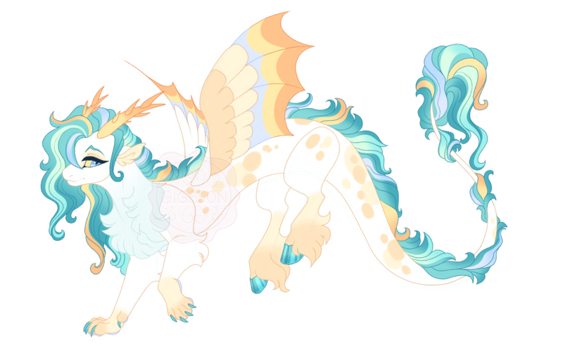 Size: 4600x2900 | Tagged: safe, artist:gigason, derpibooru import, oc, oc:cacophony, draconequus, hybrid, cloven hooves, coat markings, colored wings, concave belly, female, hoof fluff, image, interspecies offspring, long tail, multicolored wings, offspring, parent:discord, parent:princess celestia, parents:dislestia, png, simple background, slender, socks (coat marking), solo, tail, thin, transparent background, unshorn fetlocks, wings