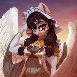 Size: 2160x2160 | Tagged: safe, artist:amishy, derpibooru import, oc, oc:mayata, unofficial characters only, anthro, pegasus, pony, bracelet, ear piercing, earring, female, heterochromia, high res, image, jewelry, jpeg, mare, piercing, solo