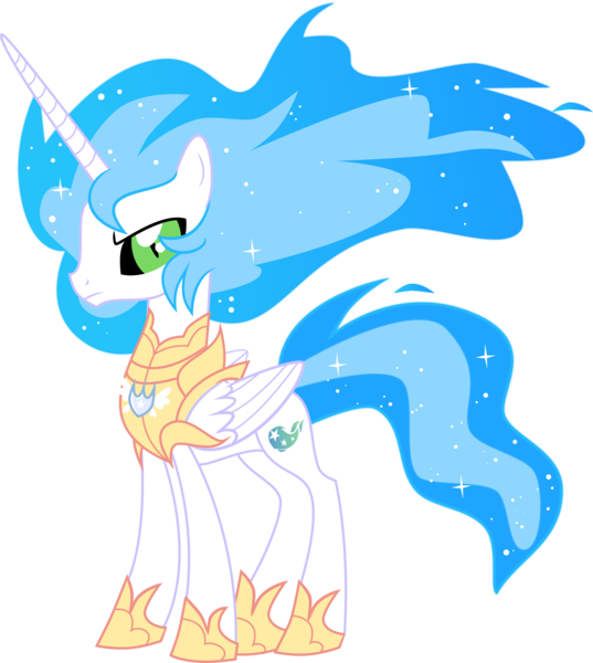 Size: 7375x8246 | Tagged: safe, artist:shootingstarsentry, derpibooru import, oc, oc:cosmos, alicorn, pony, armor, concave belly, hoof shoes, image, male, neck armor, peytral, png, princess shoes, simple background, slender, solo, stallion, thin, transparent background