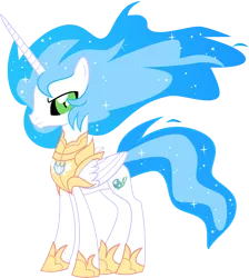 Size: 7375x8246 | Tagged: safe, artist:shootingstarsentry, derpibooru import, oc, oc:cosmos, alicorn, pony, armor, concave belly, hoof shoes, image, male, neck armor, peytral, png, princess shoes, simple background, slender, solo, stallion, thin, transparent background