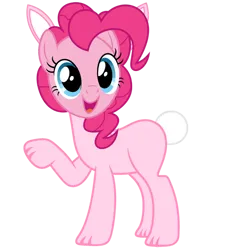 Size: 828x845 | Tagged: safe, artist:lizzmcclin, derpibooru import, pinkie pie, earth pony, pony, animal costume, bunny costume, bunny ears, clothes, costume, female, g4, image, png, simple background, solo, transparent background