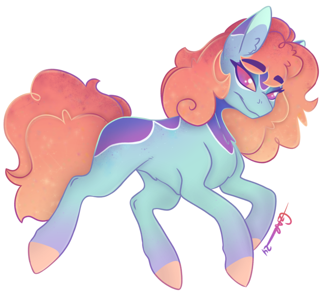 Size: 3620x3304 | Tagged: safe, artist:trashpanda czar, derpibooru import, oc, oc:estelle morningstar, unofficial characters only, pony, body markings, chest fluff, ear fluff, female, gradient mane, image, looking at you, mare, png, poofy hair, poofy mane, simple background, smiling, transparent background