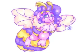 Size: 3600x2472 | Tagged: safe, artist:mannybcadavera, derpibooru import, pipp petals, bee pony, original species, pony, g5, bumblebipp, cute, female, high res, image, mare, png, simple background, smiling, solo, species swap, white background