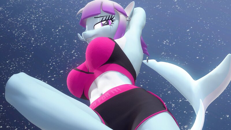 Size: 1920x1080 | Tagged: safe, artist:runic_the_wolf, ponerpics import, oc, unofficial characters only, anthro, original species, shark, shark pony, 3d, breasts, female, image, jpeg, tracksuit