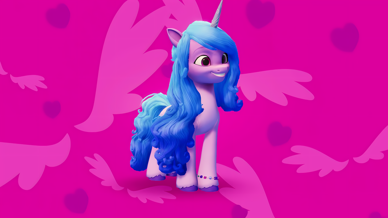 Size: 4224x2376 | Tagged: safe, derpibooru import, izzy moonbow, pony, unicorn, g5, amulet, bracelet, female, game screencap, horn, image, jewelry, mare, my little pony: a maretime bay adventure, outright games, png, smiling, solo, upscaled