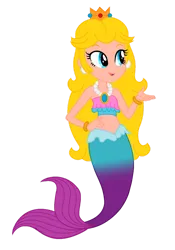 Size: 748x1068 | Tagged: safe, artist:connor-rk800-343, artist:user15432, derpibooru import, human, mermaid, equestria girls, base used, bracelet, clothes, crossover, crown, ear piercing, earring, equestria girls style, equestria girls-ified, fins, gradient tail, hand on hip, image, jewelry, mermaid princess, mermaid tail, mermaidized, necklace, pearl earrings, pearl necklace, piercing, png, princess peach, princess peach showtime, regalia, simple background, species swap, strapless, super mario bros., transparent background