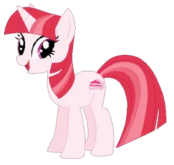 Size: 410x391 | Tagged: safe, artist:selenaede, artist:user15432, derpibooru import, pudding pie, pony, unicorn, base used, g4, generation leap, image, looking at you, open mouth, open smile, pink coat, pink hair, pink mane, pink tail, png, recolor, simple background, smiling, transparent background