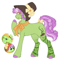 Size: 1000x1000 | Tagged: safe, artist:kazmuun, derpibooru import, auntie applesauce, earth pony, pony, alternate design, hat, image, png, solo, young auntie applesauce, younger