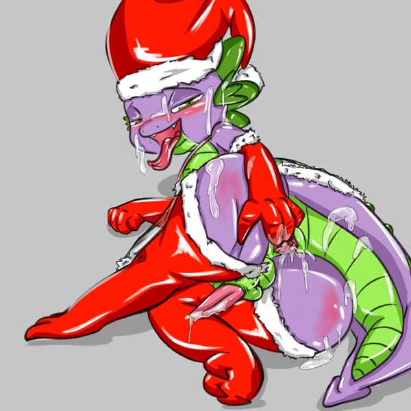 Size: 800x800 | Tagged: explicit, artist:saurian, spike, dragon, anal creampie, anus, bedroom eyes, blushing, christmas, clothes, creampie, cum, cum on tail, cum on thigh, erection, facial, foalcon, gaping, gloves, hat, holiday, image, jpeg, male, nudity, open mouth, penis, santa hat, solo, solo male, spreading anus, stockings, thigh highs, tongue out, underage