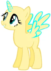 Size: 397x555 | Tagged: safe, artist:frozengembases, derpibooru import, oc, unofficial characters only, alicorn, pony, bald, base, blank flank, female, g4, grin, image, mare, png, simple background, smiling, solo, white background