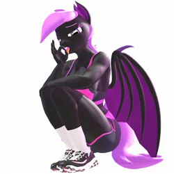 Size: 2160x2160 | Tagged: suggestive, artist:runic_the_wolf, ponerpics import, oc, unofficial characters only, 3d, ahegao, breasts, clothes, female, image, jpeg, open mouth, shoes, socks, tongue out, tracksuit