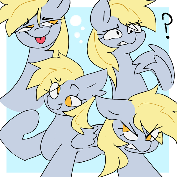 Size: 3000x3000 | Tagged: safe, artist:madiwann, derpibooru import, derpy hooves, pegasus, pony, angry, cute, derp, derpabetes, female, g4, high res, image, jpeg, mare, tongue out