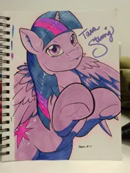 Size: 1140x1520 | Tagged: safe, artist:edgarkingmaker, derpibooru import, twilight sparkle, twilight sparkle (alicorn), alicorn, copic, etsy, g4, image, jpeg, markers, signed, tara strong, traditional art