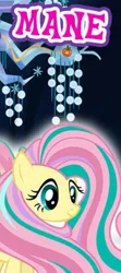 Size: 276x622 | Tagged: safe, derpibooru import, fluttershy, pegasus, pony, cropped, english, female, g4, gameloft, image, long mane, mare, meme, mobile game, my little pony: magic princess, png, rainbow power, rainbow power-ified, solo, text, wow! glimmer