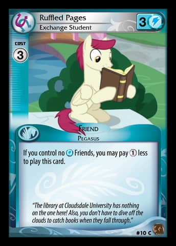 Size: 344x480 | Tagged: safe, derpibooru import, sugar maple, pegasus, pony, marks for effort, book, card game, ccg, english, enterplay, friendship student, g4, image, jpeg, male, merchandise, reading, ruffled pages, stallion, water