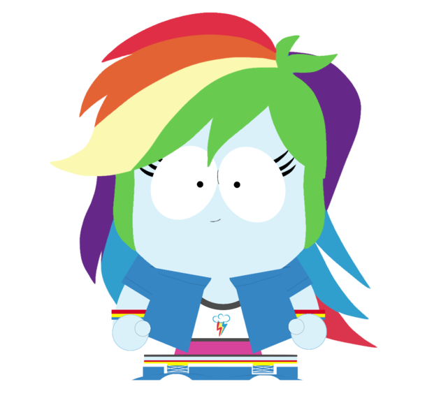 Size: 1175x1135 | Tagged: safe, derpibooru import, rainbow dash, human, equestria girls, female, g4, image, png, solo, south park, style emulation