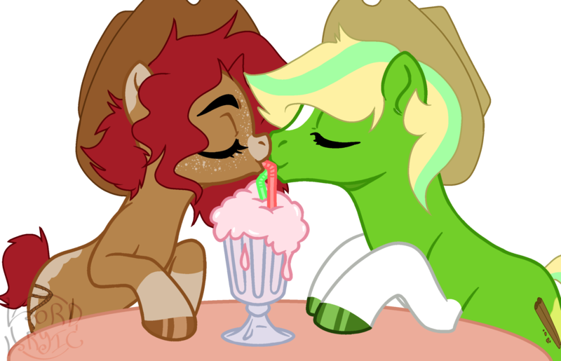 Size: 2750x1772 | Tagged: safe, artist:lordlyric, derpibooru import, oc, oc:maplelasso, oc:pear cobbler, unofficial characters only, earth pony, pony, base artist:shacor, base used, couple, female, image, male, mare, married couple, oc x oc, open marriage, png, shipping, stallion