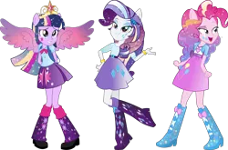 Size: 9854x6500 | Tagged: safe, derpibooru import, pinkie pie, rarity, twilight sparkle, equestria girls, g4, image, png, vector