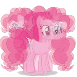 Size: 497x497 | Tagged: safe, derpibooru import, pinkie pie, earth pony, pony, afterimage, animated, blurry, g4, gif, image, simple background, solo, spinning, white background