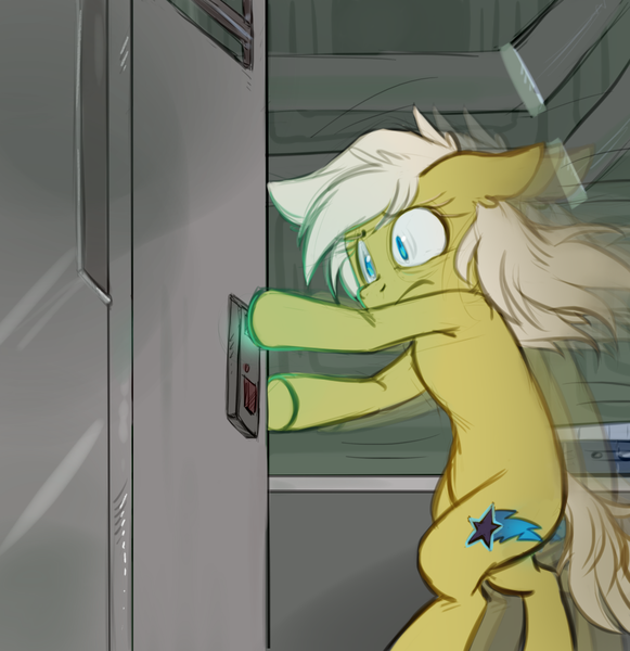 Size: 969x1000 | Tagged: artist needed, oc name needed, source needed, safe, semi-anthro, alien (franchise), alien: isolation, female, image, locker, png, running, scared, tumblr
