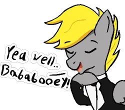 Size: 397x349 | Tagged: safe, artist:cocacola1012, derpibooru import, oc, oc:snuggle, pegasus, pony, bababooey, clothes, image, png, text, tuxedo