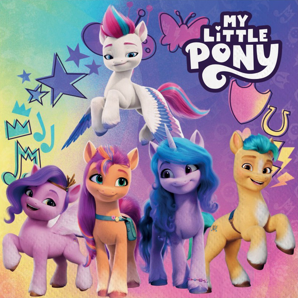 Size: 799x800 | Tagged: safe, derpibooru import, official, hitch trailblazer, izzy moonbow, pipp petals, sunny starscout, zipp storm, g5, my little pony: make your mark, 3d, cgi, cute, image, izzybetes, jpeg, logo, looking at each other, looking at someone, looking at you, merchandise, scan, smiling, smiling at each other, smiling at you, standing, sunnybetes