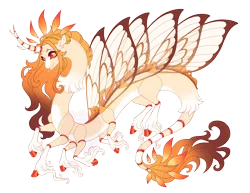 Size: 4400x3400 | Tagged: safe, artist:gigason, derpibooru import, oc, oc:sun beetle, changepony, draconequus, hybrid, image, interspecies offspring, magical threesome spawn, multiple legs, multiple wings, offspring, parent:discord, parent:princess celestia, parent:thorax, png, simple background, solo, transparent background, wings