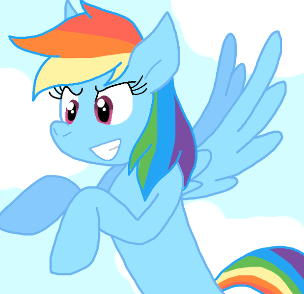 Size: 734x711 | Tagged: safe, artist:cmara, derpibooru import, rainbow dash, pegasus, female, flying, g4, image, png, ready to fight, solo