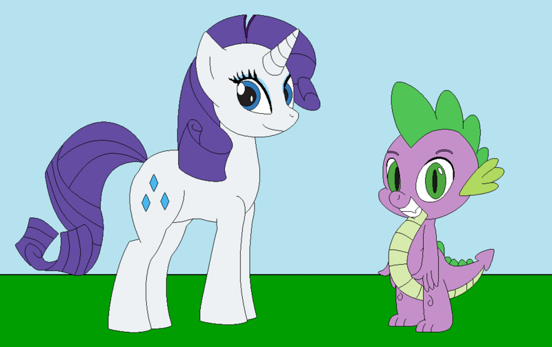 Size: 1053x662 | Tagged: safe, artist:marybethemberjoy49-1, derpibooru import, rarity, spike, dragon, unicorn, female, g4, horn, image, male, png, shipping, sparity, straight