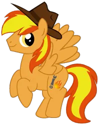Size: 677x845 | Tagged: safe, artist:noi kincade, derpibooru import, oc, oc:firey ratchet, unofficial characters only, pegasus, pony, fedora, hat, image, male, pegasus oc, png, simple background, solo, stallion, transparent background, wings