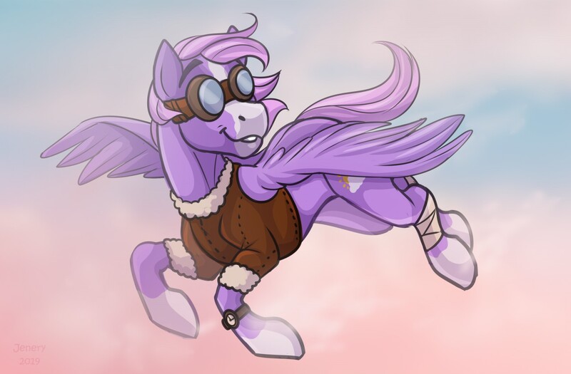 Size: 1280x840 | Tagged: safe, artist:jenery, ponerpics import, oc, unofficial characters only, pegasus, pony, blaze (coat marking), clothes, coat, flying, goggles, image, jpeg, solo, spread wings, watch, wings, wristwatch