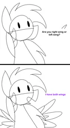 Size: 3000x5512 | Tagged: safe, artist:feather_bloom, derpibooru import, oc, pegasus, pony, dialogue, image, offscreen character, png, politics, pun, silly, simple, simple background, solo