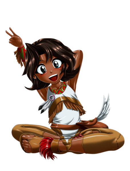 Size: 2765x3654 | Tagged: safe, alternate version, artist:mauroz, derpibooru import, winona, human, child, dark skin, g4, humanized, humanized pet, image, native american, png, simple background, solo, transparent background, younger