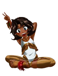 Size: 2765x3654 | Tagged: safe, alternate version, artist:mauroz, derpibooru import, winona, human, child, dark skin, g4, humanized, humanized pet, image, missing accessory, native american, png, simple background, solo, transparent background, younger