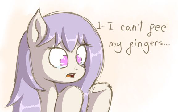 Size: 577x366 | Tagged: artist needed, oc name needed, source needed, safe, pony, ambiguous spelling, cream background, crying, female, image, implied transformation, jpeg, mare