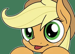 Size: 2048x1488 | Tagged: safe, artist:ewoudcponies, derpibooru import, applejack, earth pony, pony, cute, female, green background, image, png, simple background, solo, tongue out