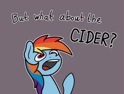 Size: 2048x1559 | Tagged: safe, artist:ewoudcponies, derpibooru import, rainbow dash, pegasus, pony, cider, female, gray background, image, png, simple background, solo, that pony sure does love cider