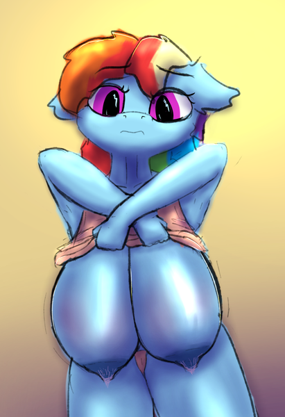 Size: 972x1419 | Tagged: questionable, artist:ismyaltaccount, derpibooru import, rainbow dash, anthro, big breasts, breast milk, breasts, clothes, engorged tits, floppy ears, gradient background, hanging breasts, huge breasts, image, impossibly large breasts, lactation, looking at you, milk, png, shirt, shirt lift