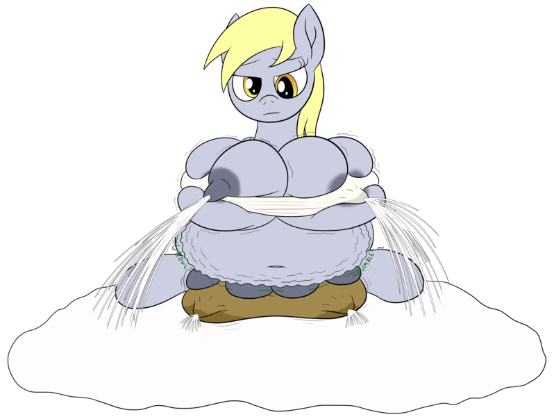 Size: 5499x4136 | Tagged: questionable, artist:wapamario63, ponerpics import, ponybooru import, derpy hooves, pegasus, pony, fanfic:the misadventures of derpy's boobs, belly, big belly, big breasts, big crotchboobs, bra, bra on pony, breast overpour, breast squeeze, breasts, clothes, crotchboob squish, crotchboobs, crotchboobs on floor, crotchboobs plus chestboobs, crotchbra, excessive milk, fat, female, huge belly, huge breasts, huge crotchboobs, hungry, image, lactation, leaking milk, mare, milk, milk puddle, milk squirt, multiboob, nudity, png, sitting, solo, stomach growl, stomach noise, tight clothing, underwear, wet, wet clothes