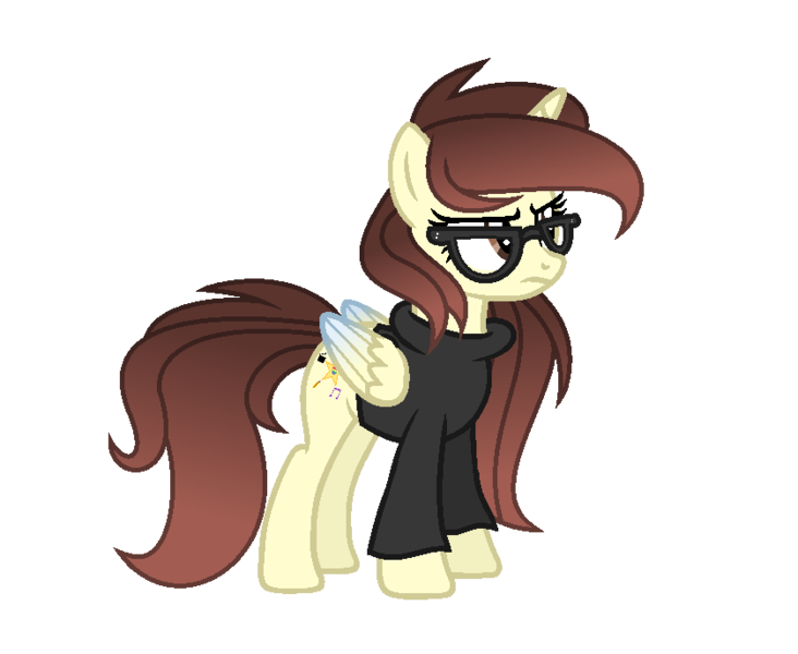 Size: 839x688 | Tagged: safe, artist:darbypop1, derpibooru import, oc, oc:darby, alicorn, pony, clothes, female, glasses, image, mare, png, shirt, simple background, solo, transparent background