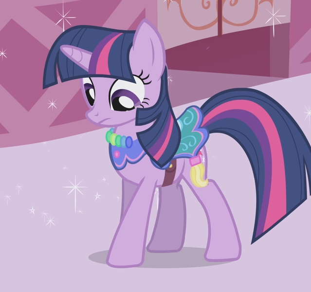 Size: 1920x1804 | Tagged: safe, composite screencap, derpibooru import, edit, edited screencap, screencap, twilight sparkle, pony, unicorn, the ticket master, carousel boutique, g4, horn, image, png, saddle, tack, unicorn twilight