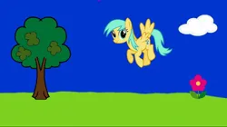 Size: 1080x606 | Tagged: safe, screencap, sunshower raindrops, pegasus, pony, series:bread for ponies, series:mlp animation's short films, flying, image, jpeg, solo