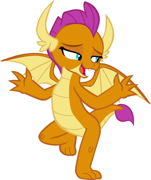 Size: 4985x5934 | Tagged: safe, artist:memnoch, derpibooru import, edit, vector edit, smolder, dragon, molt down, claws, dragoness, dramatic, fangs, female, g4, horns, image, lidded eyes, open mouth, png, raised leg, show accurate, simple background, solo, spread wings, talking, teenaged dragon, teenager, toes, transparent background, vector, wings