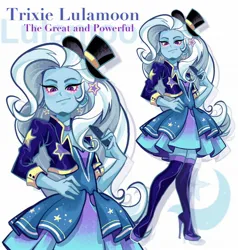 Size: 1948x2048 | Tagged: safe, artist:libbly_libby, derpibooru import, trixie, human, equestria girls, female, g4, image, jpeg, magician outfit, solo