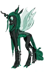 Size: 700x1200 | Tagged: safe, artist:emptygoldstudio, derpibooru import, queen chrysalis, changeling, changeling queen, concave belly, female, g4, image, lanky, long legs, png, simple background, skinny, solo, tall, thin, white background