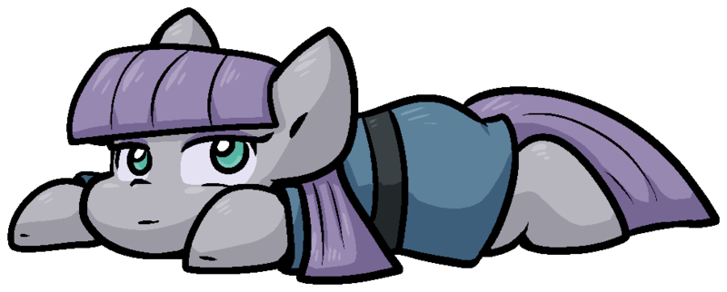 Size: 974x392 | Tagged: safe, artist:zutcha, derpibooru import, maud pie, earth pony, pony, female, flat fuck friday, g4, image, looking at you, lying down, mare, outline, png, prone, simple background, solo, sploot, transparent background, white outline