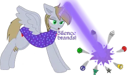 Size: 2700x1600 | Tagged: safe, artist:xada, derpibooru import, oc, oc:emperor bigpip, unofficial characters only, alicorn, pony, alicorn oc, blonde mane, blonde tail, clothes, explosion, gem, green eyes, horn, image, laser, magic, meme, open mouth, png, ponified meme, rimworld, robe, ruby, simple background, solo, spread wings, standing, tail, text, transparent background, wings