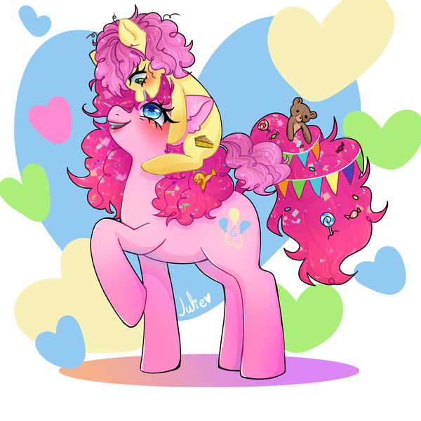 Size: 1000x1000 | Tagged: safe, derpibooru import, li'l cheese, pinkie pie, earth pony, pony, the last problem, artista:julieee3e, g4, image, png