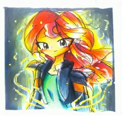 Size: 2950x2814 | Tagged: safe, artist:うめおにぎり, derpibooru import, sunset shimmer, equestria girls, female, g4, image, jpeg, solo